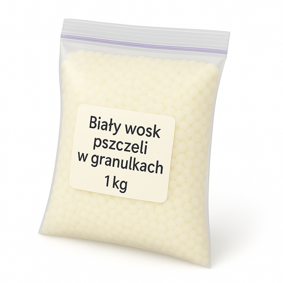 Biały wosk pszczeli w granulkach, 1 kg