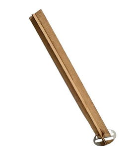 Krzyżykowy drewniany knot 130*12 mm i blaszka, zestaw 5 szt