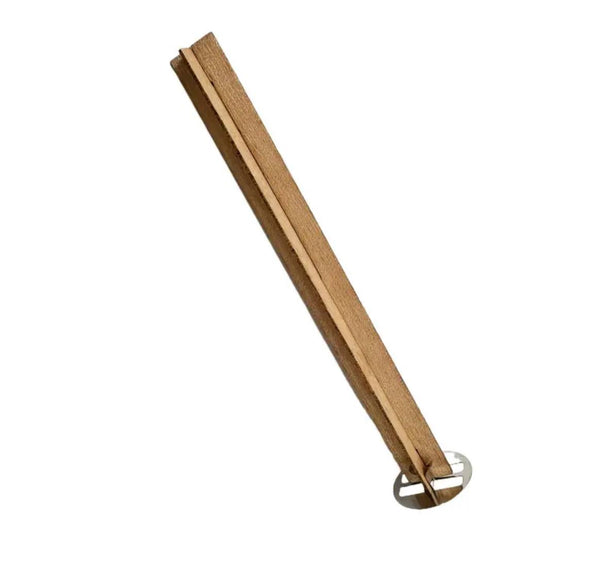 Krzyżykowy drewniany knot 130*12 mm i blaszka, zestaw 5 szt