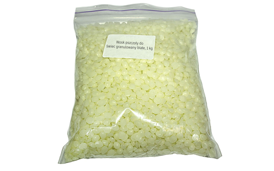 Biały wosk pszczeli w granulkach, 1 kg