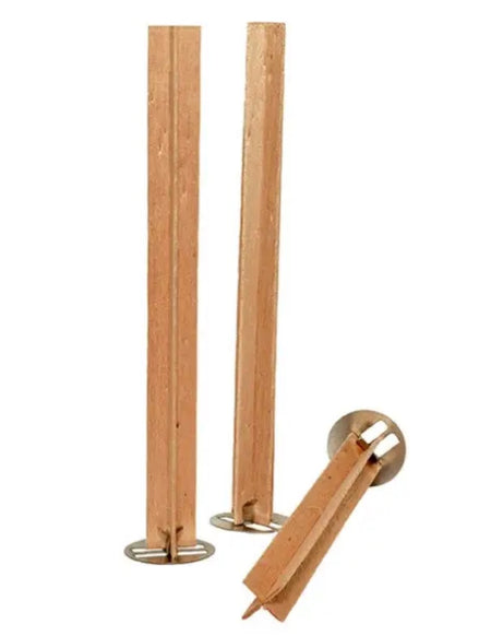 Krzyżykowy drewniany knot 130*12 mm i blaszka, zestaw 5 szt